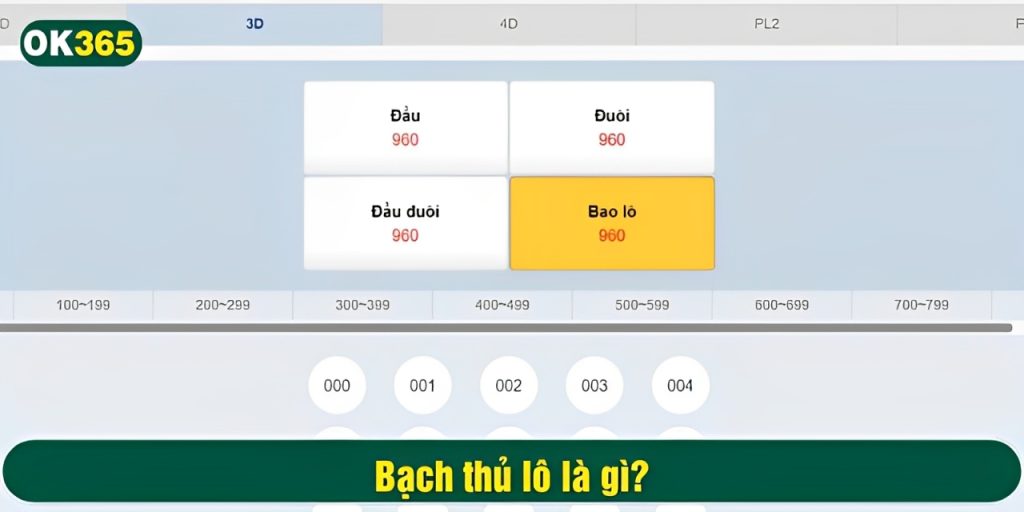 Bạch thủ lô là cách chơi chỉ chọn một con số duy nhất để đặt cược