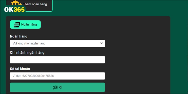 Thêm tài khoản ngân hàng